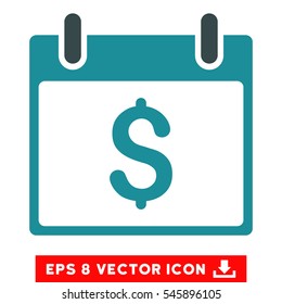 Dollar Calendar Day icon. Vector EPS illustration style is flat iconic bicolor symbol, soft blue colors.