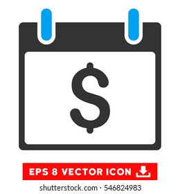 Dollar Calendar Day icon. Vector EPS illustration style is flat iconic bicolor symbol, blue and gray colors.