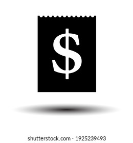 Dollar Calendar Icon. Black on White Background With Shadow. Vector Illustration.
