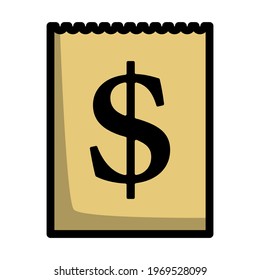 Dollar Calendar Icon. Editable Bold Outline With Color Fill Design. Vector Illustration.