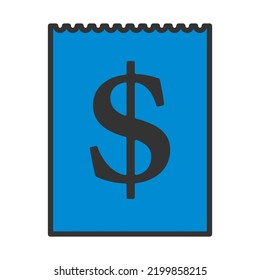 Dollar Calendar Icon. Editable Bold Outline With Color Fill Design. Vector Illustration.