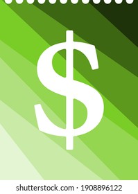 Dollar Calendar Icon. Flat Color Ladder Design. Vector Illustration.