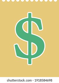 Icono del calendario del dólar. Diseño de color plano. Ilustración vectorial.