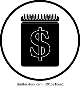 Dollar Calendar Icon. Thin Circle Stencil Design. Vector Illustration.