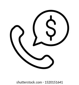 dollar call thin line vector icon