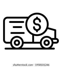 Dollar car icon. Outline Dollar car vector icon for web design isolated on white background