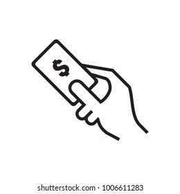 Dollar card icon isolated on white background. Payment symbol modern, simple, vector, icon for website design, mobile app, ui. Vector Illustration