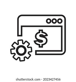 Icono de ajuste de tarjeta de dólar, icono de ajuste de tarjeta de vector dólar, ilustración vectorial