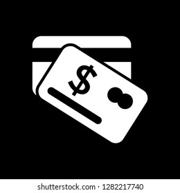 Dollar Card vector icon - white