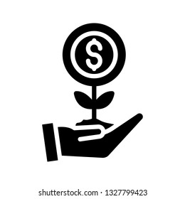 dollar care glyph icon 