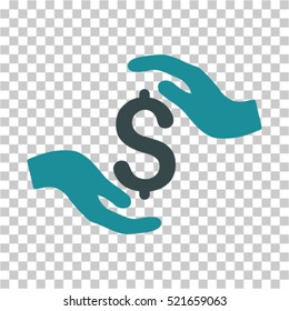 Dollar Care Hands icon. Vector pictogram style is a flat symbol, color, chess transparent background. Designed for software and web interface toolbars and menus.