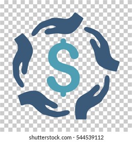 Dollar Care Hands icon. Vector pictograph style is a flat symbol, color, chess transparent background. Designed for software and web interface toolbars and menus.