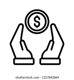 dollar care line icon