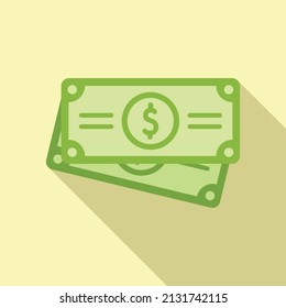 Dollar cash auction icon flat vector. Price sell. Mobile virtual