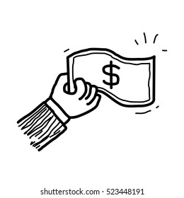 dollar cash doodle