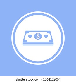 Dollar cash icon blue. Vector illustration