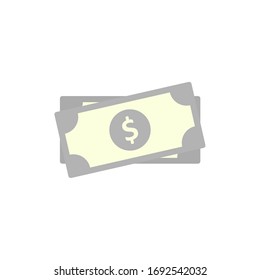 Icono de efectivo en dólares. Ilustración vectorial de estilo plano aislada en fondo blanco.