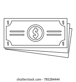 Dollar cash icon. Outline illustration of dollar cash vector icon for web