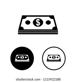 Dollar cash icon set.Vector illustration