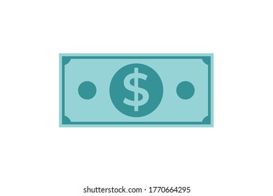 dollar cash icon. simple dollar money icon in greenish blue color.