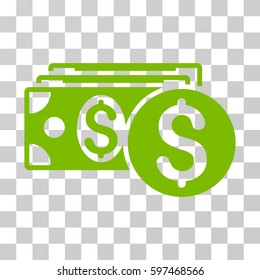 Dollar Cash icon. Vector illustration style is flat iconic symbol, eco green color, transparent background. Designed for web and software interfaces.