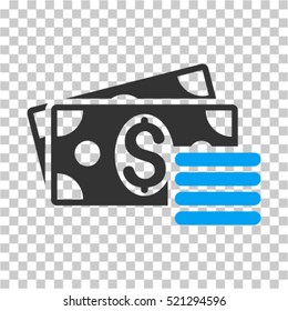 Dollar Cash icon. Vector pictogram style is a flat symbol, color, chess transparent background. Designed for software and web interface toolbars and menus.