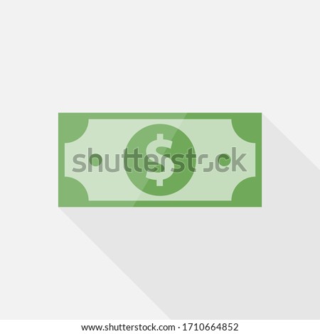 Dollar Cash, Money concept, Vector design of flat icon on isolated background.