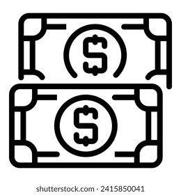 Dollar cash money icon outline vector. Market retail. Outlet fashion