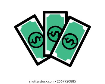 Dollar cash money on white background