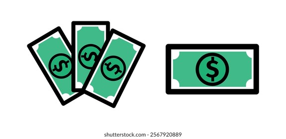 Dollar cash money on white background