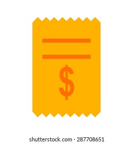 Dollar, cash, receipt, icon vector image.Can also be used for banking, finance, business. Suitable for web apps, mobile apps and print media.