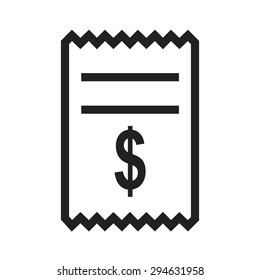 Dollar, cash, receipt, icon vector image.Can also be used for banking, finance, business. Suitable for web apps, mobile apps and print media.