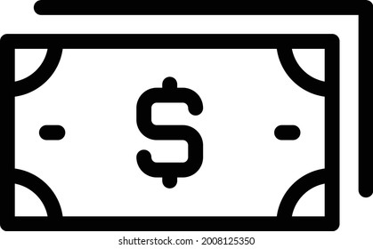 dollar cash vector thin line icon