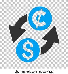 Dollar Cent Exchange icon. Vector pictogram style is a flat symbol, color, chess transparent background. Designed for software and web interface toolbars and menus.