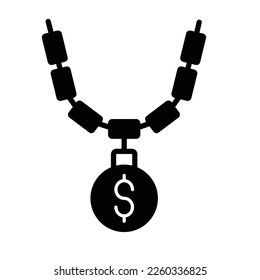 Dollar chain Vector Icon easily modified

