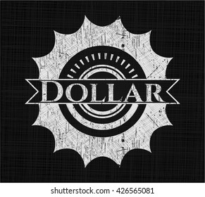 Dollar-Kreide-Emblem, Retro-Stil, Kreide- oder Kreideform