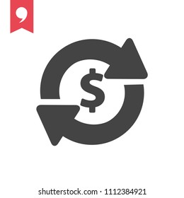 Dollar change vector icon
