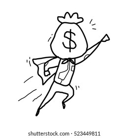 dollar character doodle