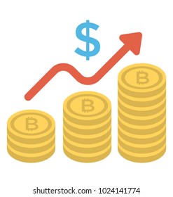 Dollar chart analysis flat icon, money growth concept