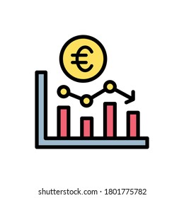 Dollar, chart, euro icon. Simple color with outline vector elements of economy icons for ui and ux, website or mobile application