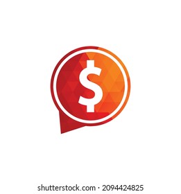 Dollar Chat Logo Design, Money Talk Inspiration - Template Vector	