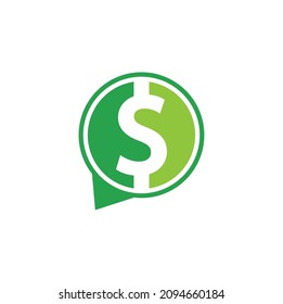 Diseño de logotipo de chat en dólares, inspiración de charla en dinero - Vector de plantillas	