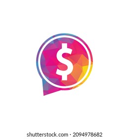 Dollar Chat Logo Design, Money Talk Inspiration - Template Vector	