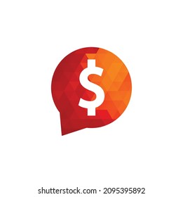 Dollar Chat Logo Design, Money Talk Inspiration - Template Vector	