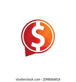 Dollar Chat Logo Design, Money Talk Inspiration - Template Vector	