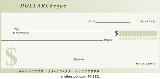 dollar cheque - generic design