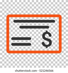 Dollar Cheque icon. Vector pictogram style is a flat symbol, color, chess transparent background. Designed for software and web interface toolbars and menus.