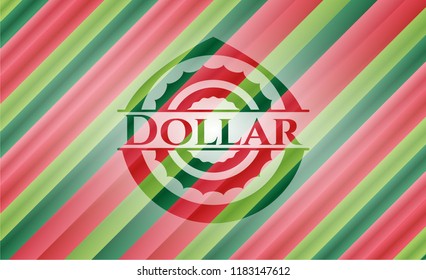 Dollar christmas badge background.