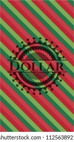 Dollar christmas colors style badge.