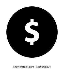 Dollar and circle on white